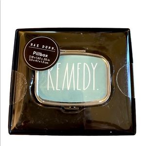 Rae Dunn’s Teal “REMEDY” Two Section Pill Box